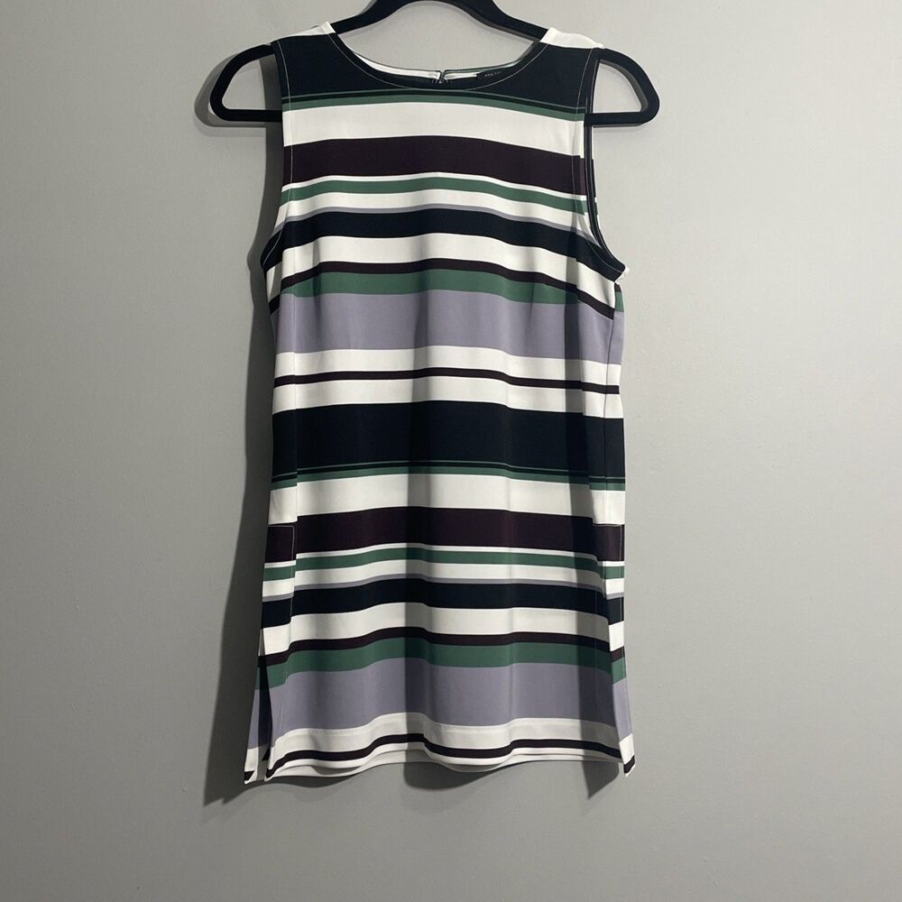 Ann Taylor Striped Tank Blouse Small Sleeveless Polished Office Casual